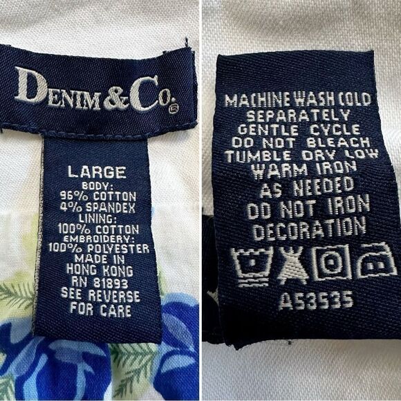 Denim & Co Vintage Embroidered Stretch Long Sleeves Jean Jacket - Picture 13 of 14